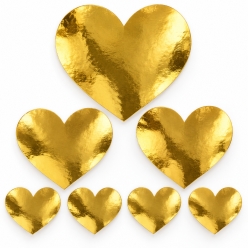 Valentines Gold Heart Cutouts - 8 PK